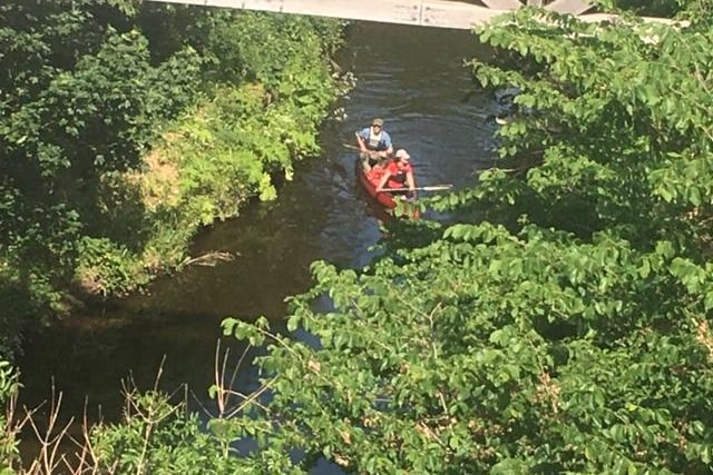 Kayaking on the Water of Leith.
