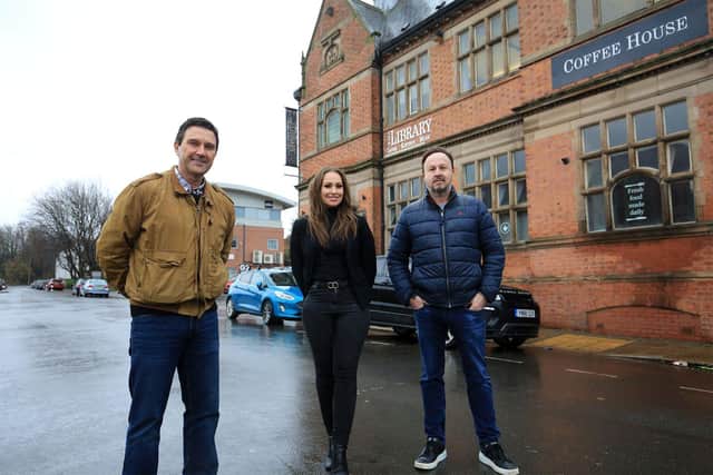 Businessman David Slater, managing director of Attercliffe-based property firm Spaces Sheffield talks about 'cleaning up Attercliffe' as part of his regenerating plans. David is pictured with Lindsay Harris and Martin Green, who has invested in The Liberal club on Attercliffe Road.
