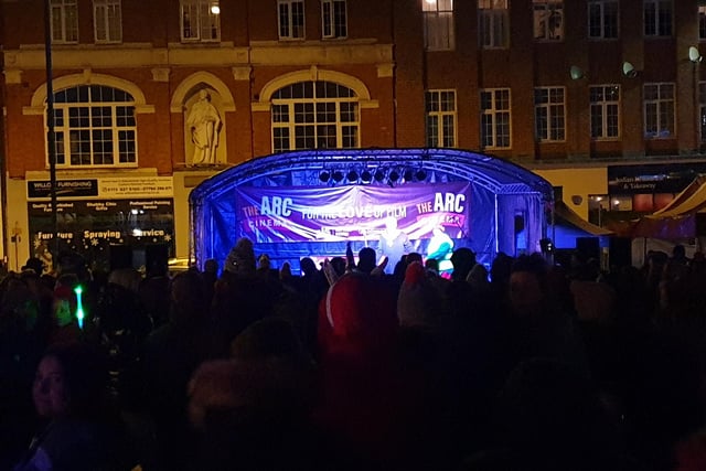 Counting down for the lights switch-on on the main stage