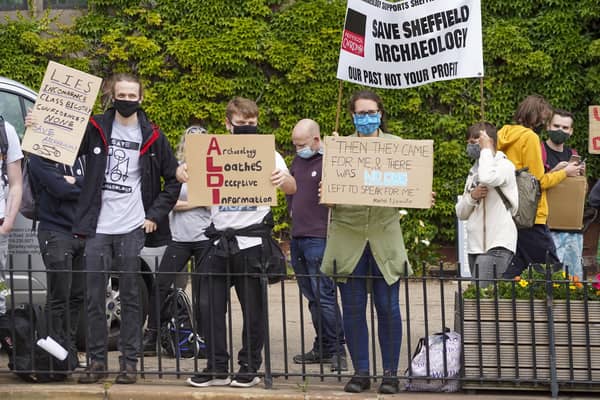 Dept of Archaeology rally at Sheffield University's Firth Court. Picture Scott Merrylees