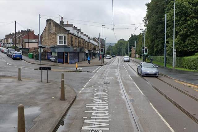 Middlewood Road, Hillsborough, Sheffield, was closed while emergency service dealt with a serious car crash involving a taxi. Picture: Google