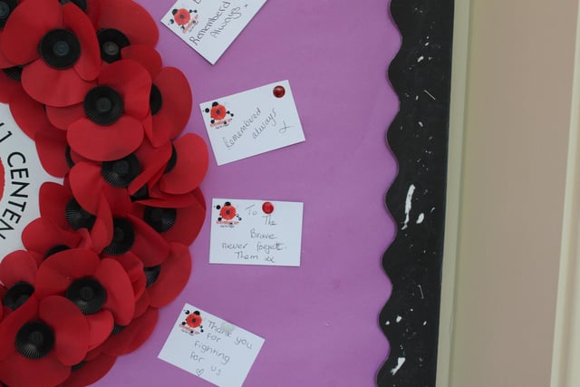 Students wrote heartfelt messages on Remembrance Day.