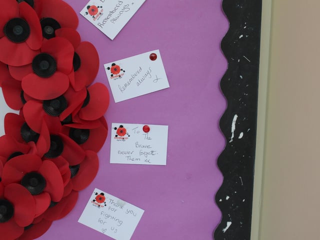 Students wrote heartfelt messages on Remembrance Day.