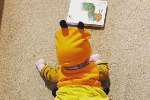 Four-month-old Kriss Suter from Gosport was dressed as the Hungry Caterpillar for World Book Day.