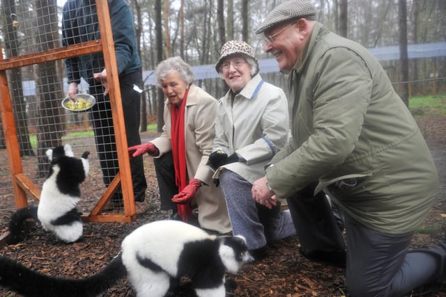 Pictured at Yorkshire Wildlife Park, are Matthew Zaremba, Diane barker, Councillor Patrick Scholfield and Terence Barker in 2009