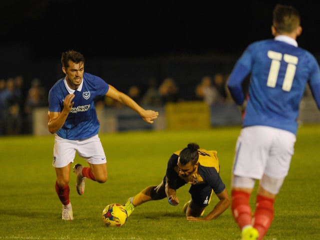 John Marquis started up front for the 4-0 win against Gosport Borough. Picture: Sarah Standing (010920-6799)