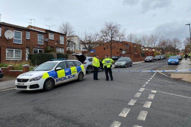 Police officers dealing with an incident in Burngreave last year