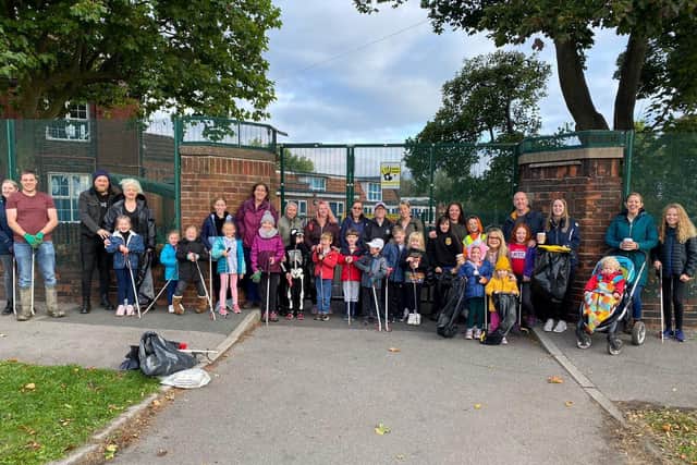 The Wisewood litter pickers ready to get into action