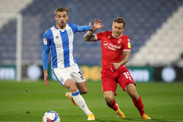 Luke Freeman, on loan from Sheffield United to Nottingham Forest, in action during the Reds' 1-0 defeat to Huddersfield Town on Friday evening. Photo: Nick Potts/PA Wire.