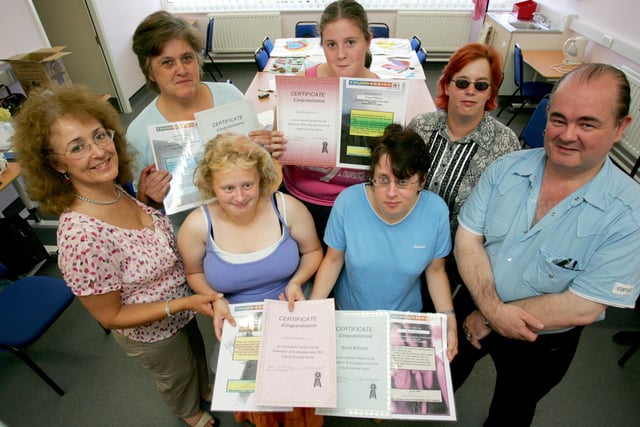 These students received certificates for their excellent work on a creative writing course at Boldon Lane Learning Centre in 2006.