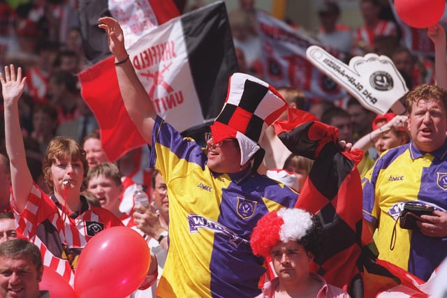 Blades fans before the 1997 play-off final defeat to Palace