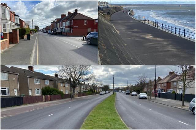 Elwick Road, Headland promenade and West View Road.