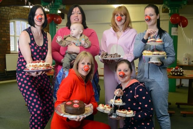 Aizelwoods Mill staff wore onesies and baked cakes to raise funds in 2013.