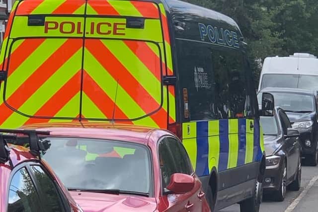 A house being searched in Edgedale Road,  Nether Edge, today was shot at last year