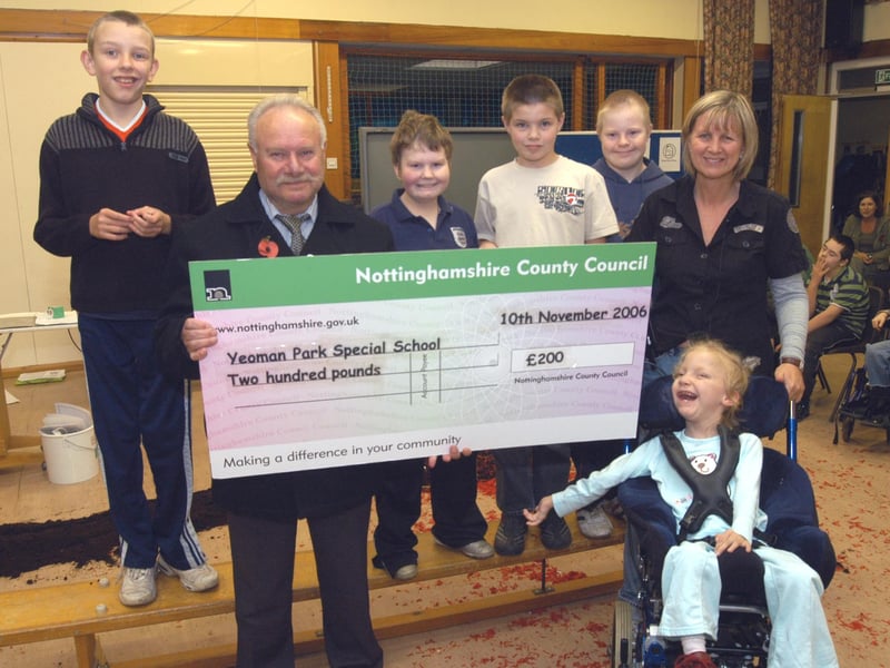 Yeoman Park School received a boost for its Sensory Garden project when Coun Parry Tsimbiridis presented a cheque for £200 from Nottinghamshire County Council to deputy headteacher Jane Cooper.