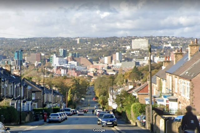 The view down Granville Road give a great panorama across the city's skyline