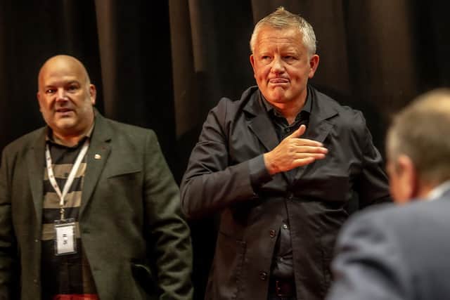 Chris Wilder was given a standing ovation at the book launch of local author Steve Cowens - Kevin Wells