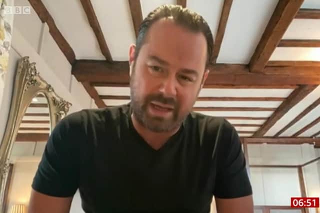Screengrab from BBC Breakfast of actor Danny Dyer who has said in an interview with BBC Breakfast that the coronavirus pandemic has proved "people who went to Eton" are unable to run the country. Eton College counts both Prime Minister Boris Johnson and former premier David Cameron among its former students.