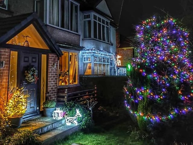 And lots of residents have used coloured lights on their garden trees.