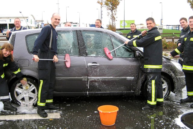 2008. Off duty fire fighters from White Watch and admin staff from Southsea Fire Station
After a weekend of giving, Portsmouth people still came forward to support fire fighters in their own fundraising event.
 Despite the various activities taking part across the city for Children in Need, off duty fire fighters from White Watch and admin staff from Southsea Fire Station still managed to raise over £500. 
Picture: Alison Watts