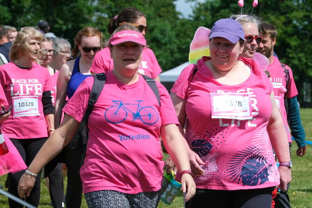 Race For Life 2022 in Graves Park, Sheffield raising money for Cancer research UK