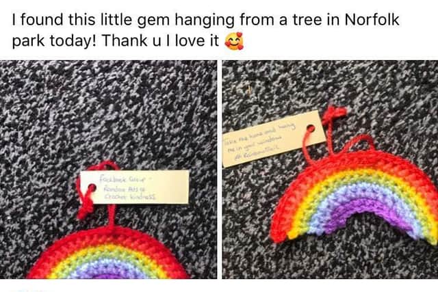 Ashleigh-Sue Moore has been spreading random acts of crochet kindness across Sheffield for weeks