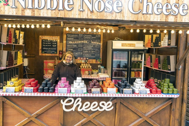 Chantelle Barwick on a cheese stall at Sheffield Christmas Market