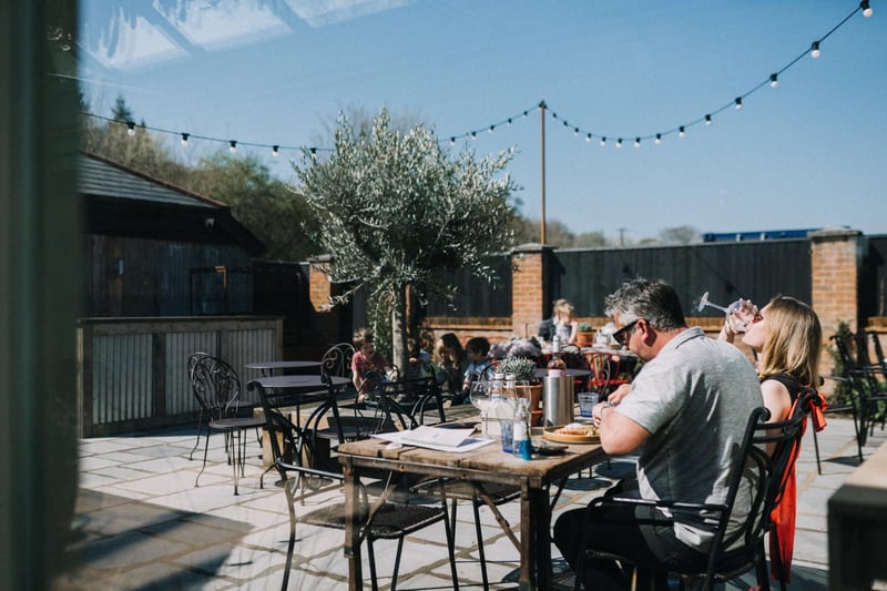This outdoor dining space looks like it's been taken straight from your Instagram feed. The faux fur throws and fire pits give Kimbridge Barn a seriously trendy atmosphere. It serves breakfast, brunch, lunch and afternoon tea. facebook.com/KimbridgeBarn