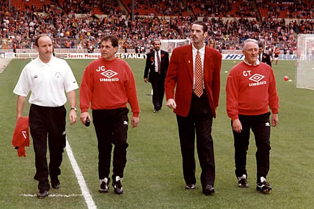 Mel Rees on his lap of honour around Wembley before the 1993 FA Cup semi-final against Wednesday. A few weeks later, he had passed away