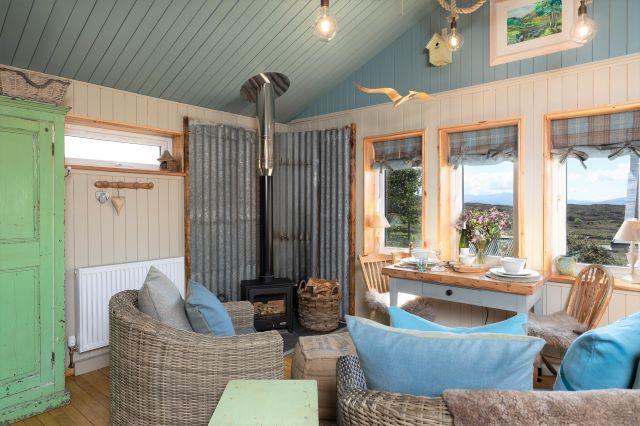 Located close to the village of Applecross, the Birdhouse is in the Scottish Highlands, which offer beautiful but imposing surroundings that are said to 'give the impression that you're sitting on the edge of the world'.