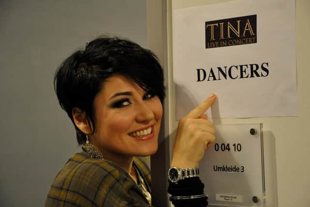 Clare Turton, from Eckington, backstage in Sheffield on the Tina Turner worldwide tour