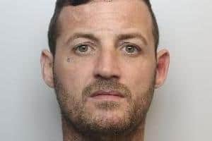 Pictured is Mark Corbett, aged 38, of High Street, Goldthorpe, Rotherham, who has been sentenced to three years of custody after he pleaded guilty to two counts of assault occasioning actual bodily harm following attacks on his partner at the time