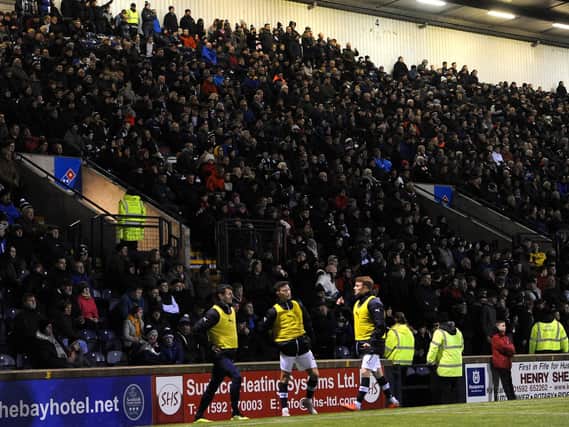 Home supporters at the recent Ladbrokes League 1 clash between title rivals Raith Rovers and Falkirk