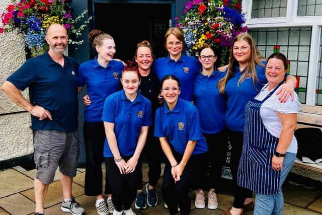 Staff at the Blue Ball in Worrall, Sheffield, which has made the final of the Community Pub Hero Awards