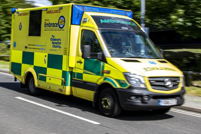 A child was taken to hospital after being hurt in an incident involving a car close to Birley Spa Primary School on Thursday. File picture shows the specialist ambulance of  The Embrace Yorkshire & Humber Infant & Children’s Transport Service, part of Sheffield Children’s NHS Foundation Trust.