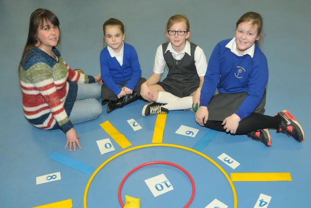 Mum Angela Steadman with her daughter Rainbow Hudspith at the maths event held at Eskdale Academy in 2015, with school ambassadors Keeley McKenzie (2nd right) and Casey Wilson looking on. Remember this?