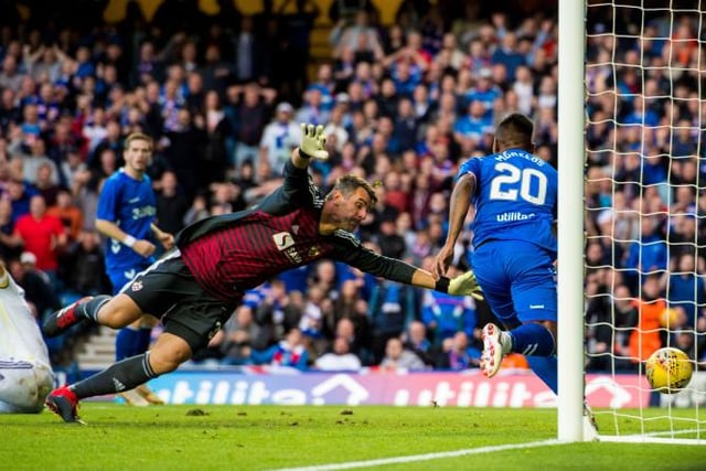 Morelos scored the opener against Maribor at Ibrox in August 2018