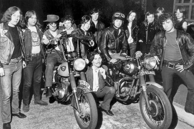 Members of the Staveley Rockers Motorcycle Club, who were looking for a new headquarters in November 1970.