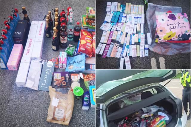 Thieves stole hundreds of pounds worth of items after travelling to South Yorkshire from Leeds to target stores
