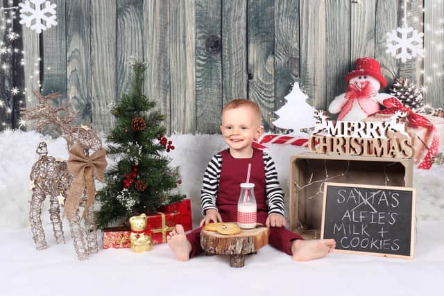 Alfie's 2018 Christmas, as he underwent treatment for stage two cancer
