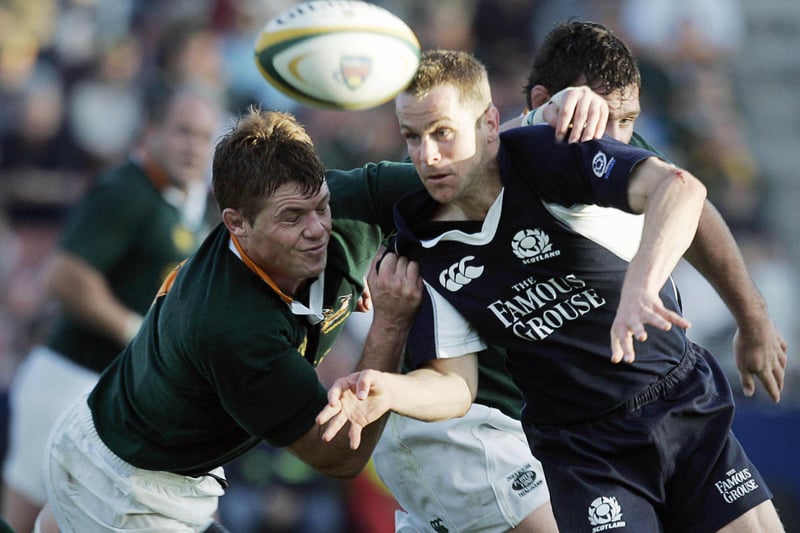 South Africa 29, Scotland 15: June 17, 2006, summer test
Joe Van Niekerk tackling Scotland wing Chris Paterson at Eastern Province Rugby Union Stadium in Port Elizabeth in South Africa (Photo: Gianluigi Guercia/AFP via Getty Images)