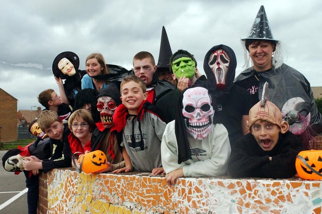 It's  spooky time for these members of the Out Of School group at Bamburgh School in South Shields in 2003. And what a great selection of masks they had.