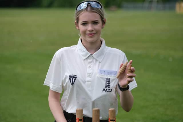 Fleur Orford, who is one of the youngest cricket umpires in the country.