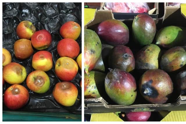 Some of the rotten fruit found for sale at the Sheffield branch of Total Produce Limited (pic: Animal and Plant Health Agency)