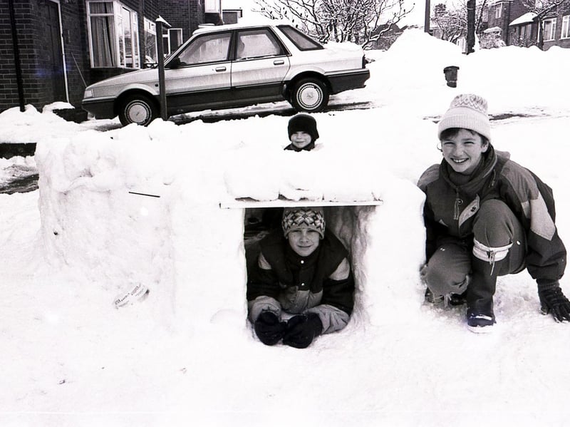 These children build an igloo in the deep snow in Sheffield in February 1991, but who are they?