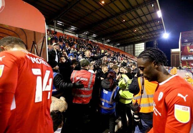 Barnsley and Cardiff have been charged by the Football Association following a stormy end to their Oakwell fixture. Photo: PA.