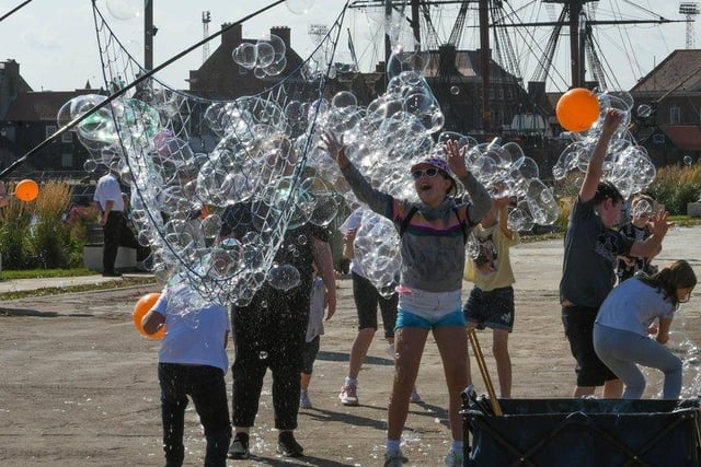 Bubble fun at the Hartlepool Waterfront Festival Rebirth 2021.
