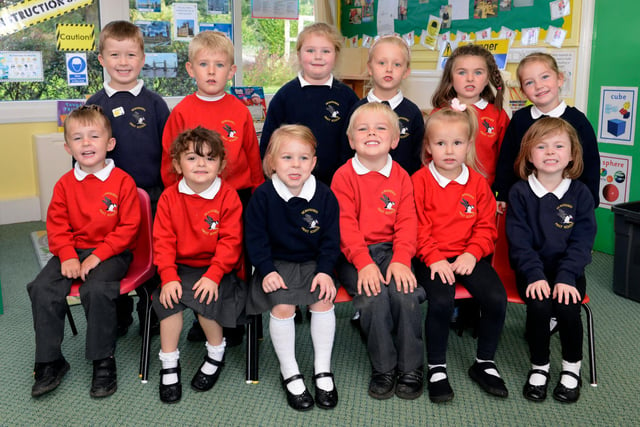 The new reception class pupils at Seahouses First School.