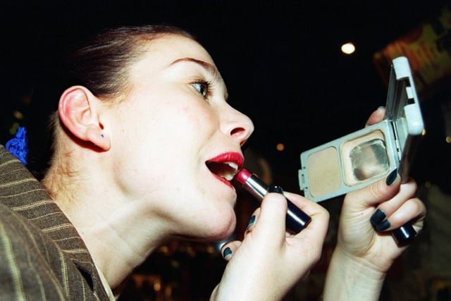 Model Lucy Hunter touched up her makeup on the Karisma dancefloor in 1997