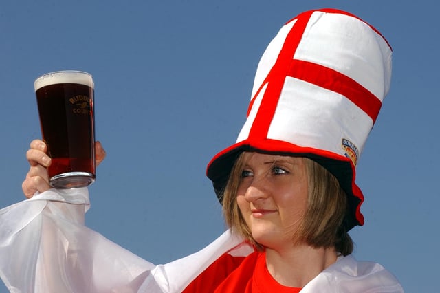 Bar supervisor Catherine Steele raised her glass to St George at the Bamburgh pub beer festival in 2005. Did you get along?
